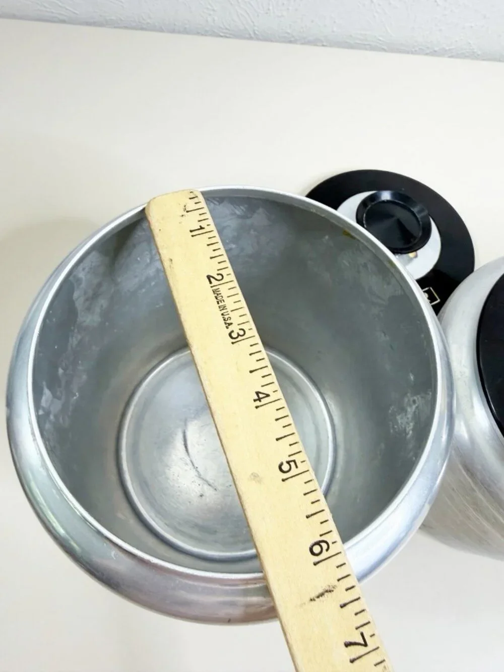 Vintage Kromex Aluminum Canister Set of 4 Flour Sugar Coffee Tea Black Lids EUC